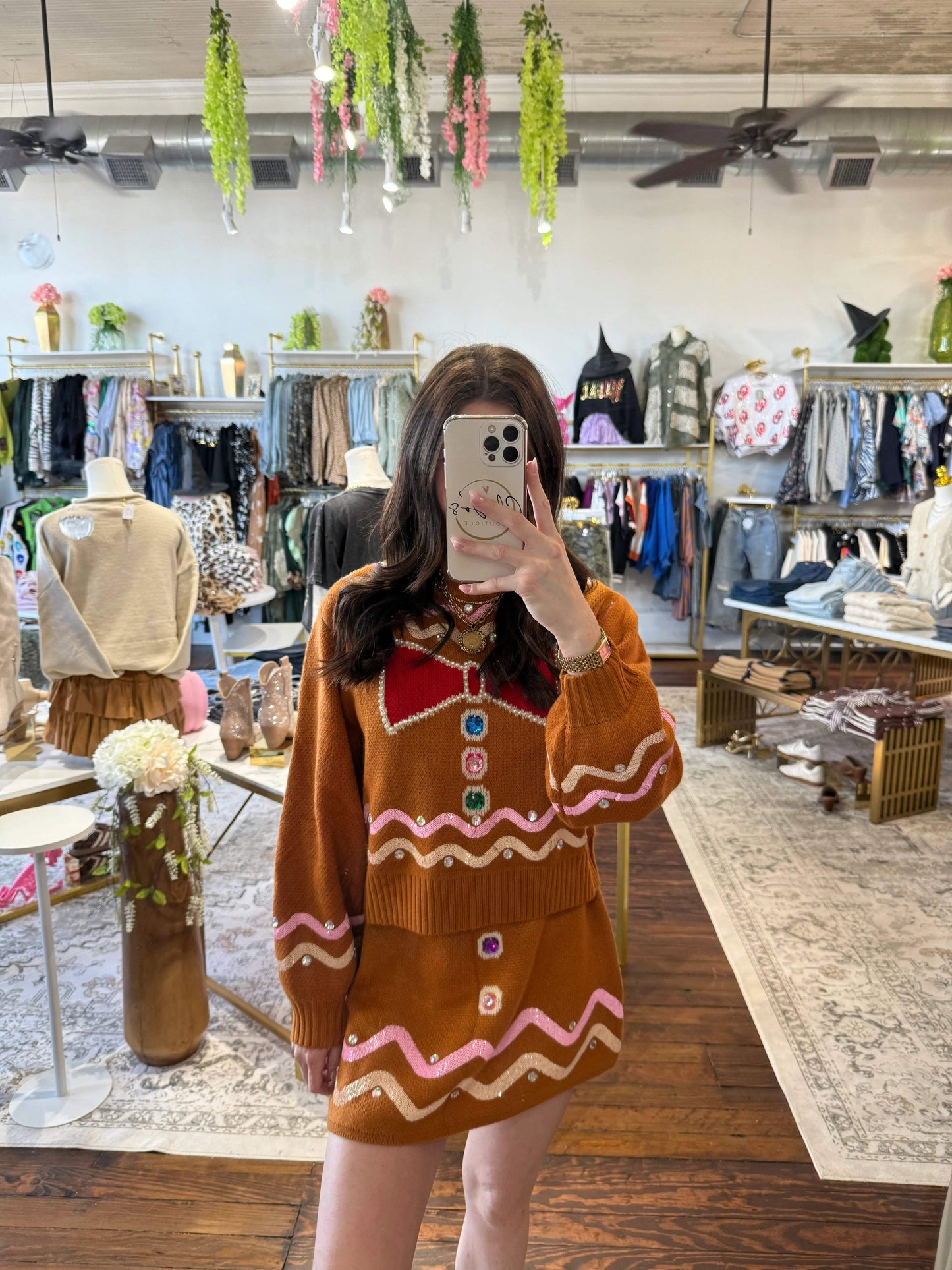 Brown Gingerbread Jewel Skirt | Queen of Sparkles