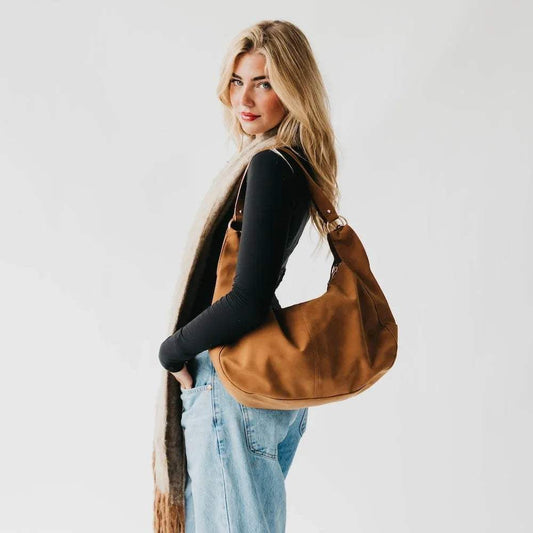 Hazel Suede Hobo Shoulder Tassel Bag