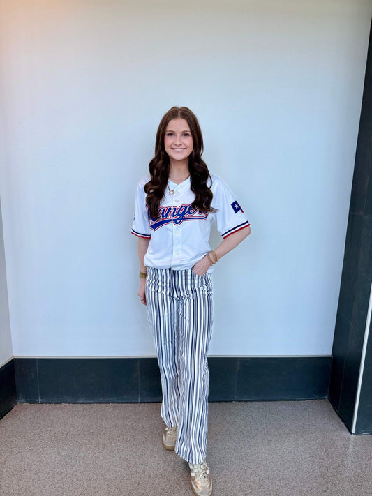 Blue Stripe Vintage Straight Leg Jeans | JBD