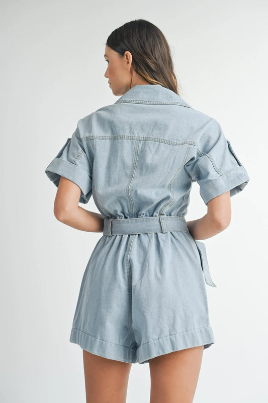 Midday Wander Denim Romper