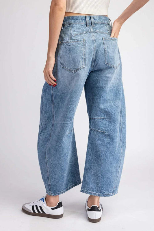 Annie Mineral Washed Barrel Jeans