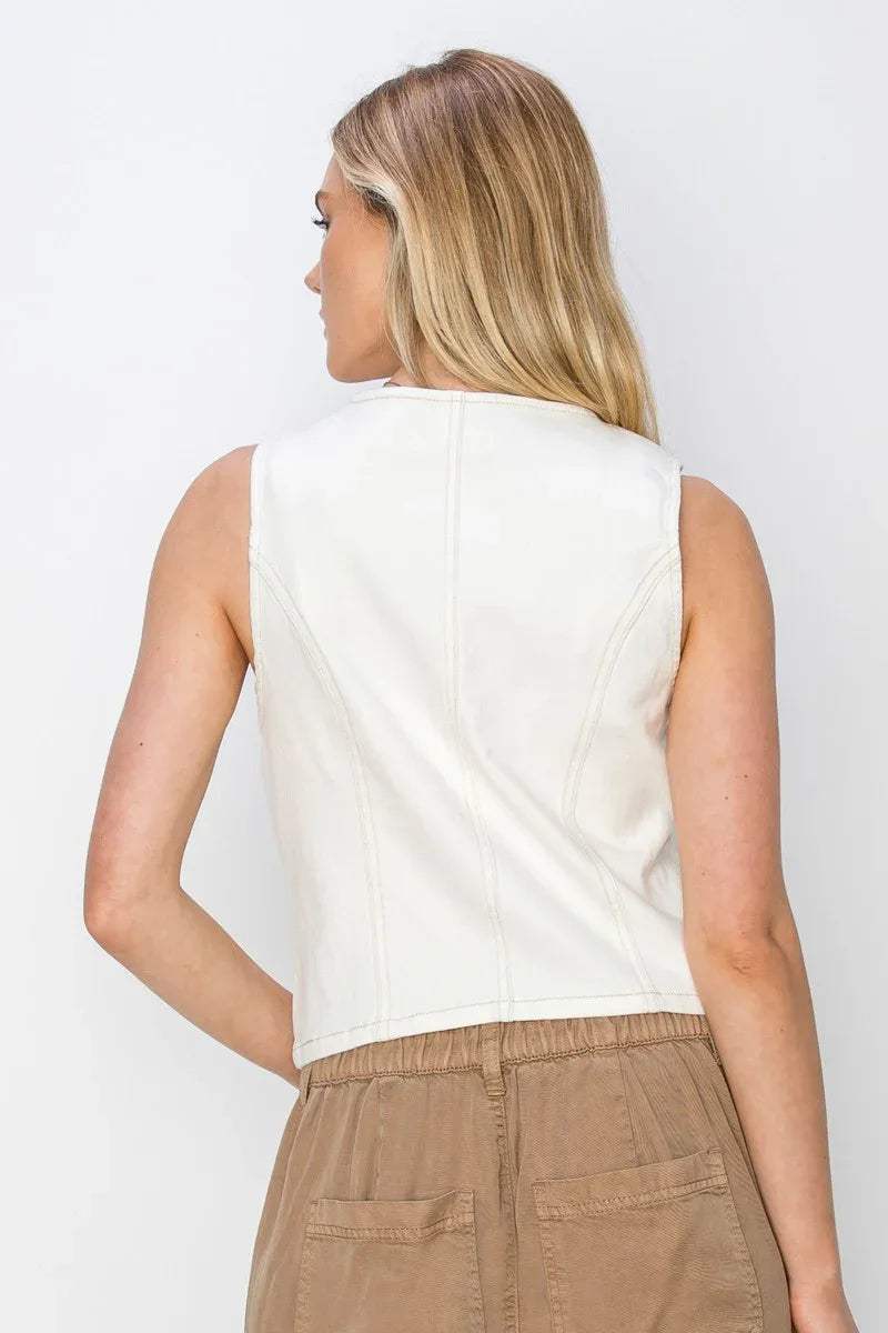 Odessa Denim Button Down Vest | PLUS SIZE AVAILABLE | Risen Jeans