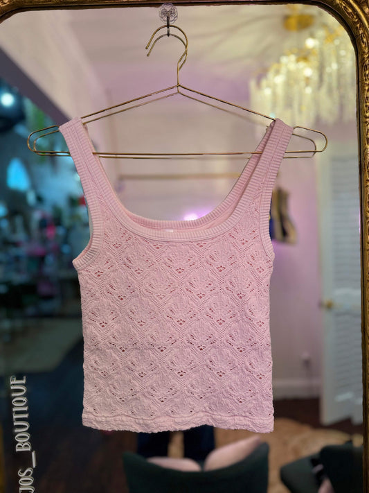 Blakeley Floral Textured Lace Tank - O/S