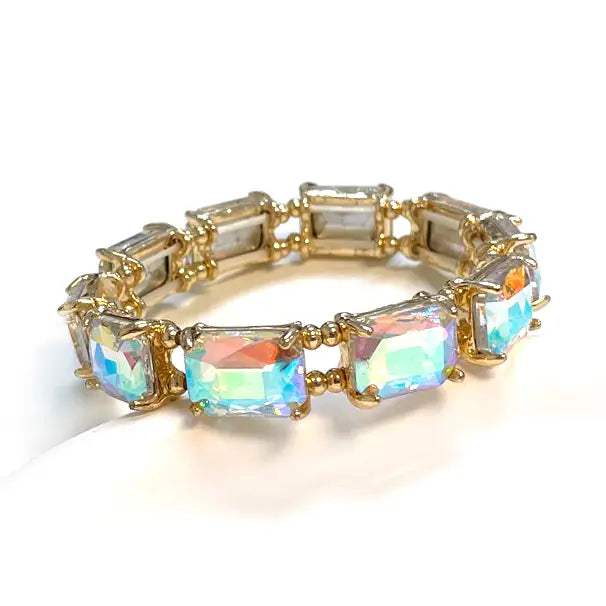 Starlight Midi Emerald Cut Crystal Statement Bracelet