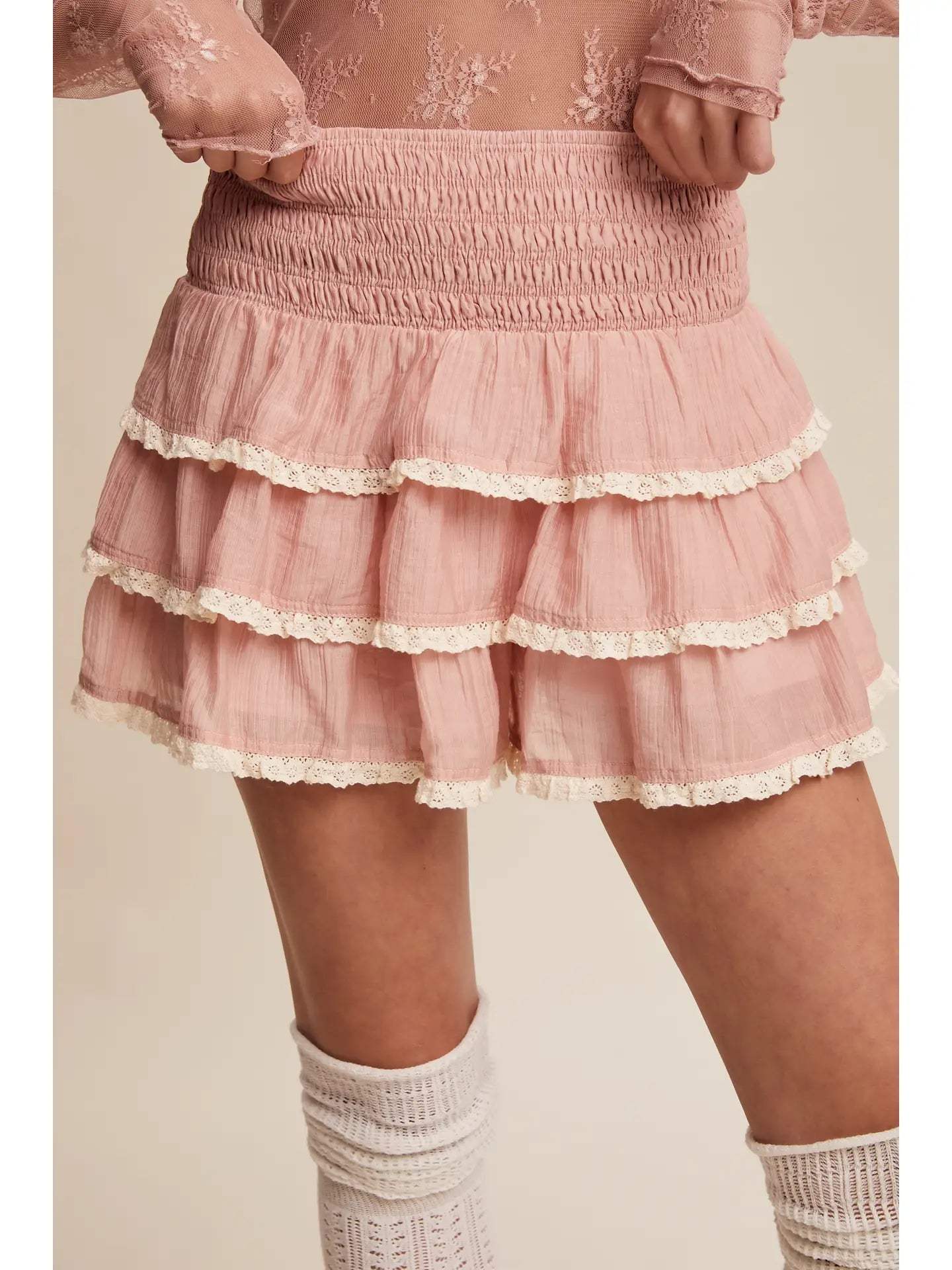 Lace Dream Tiered Ruffle Skort