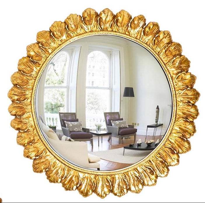 Gold Leaf Convex Wall Mirror