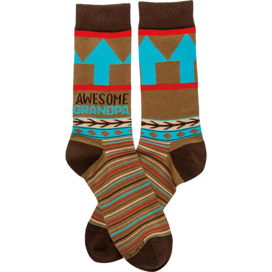 Classic Woven Crew Socks - "Awesome"