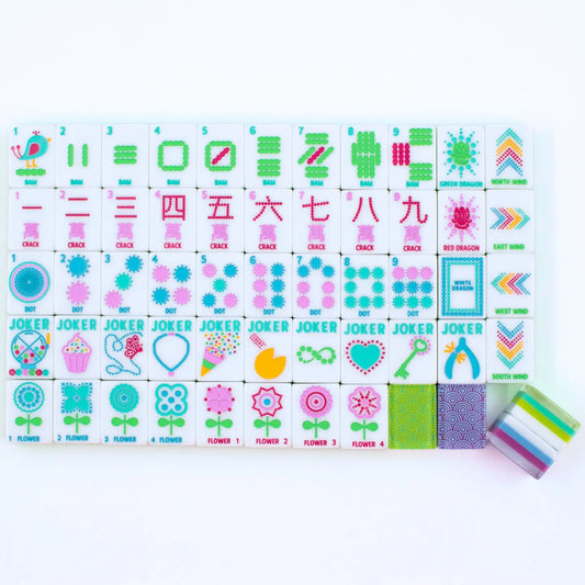 Crystal Confetti Lemon-Lime Mahjong Set