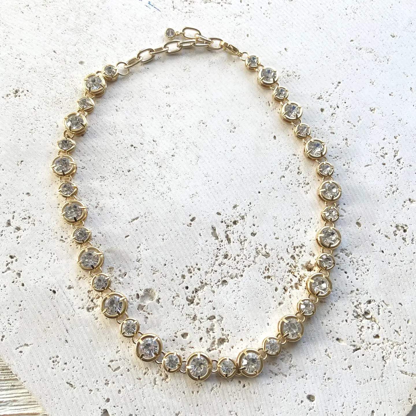 Crystal Reign Tennis Statement Necklace