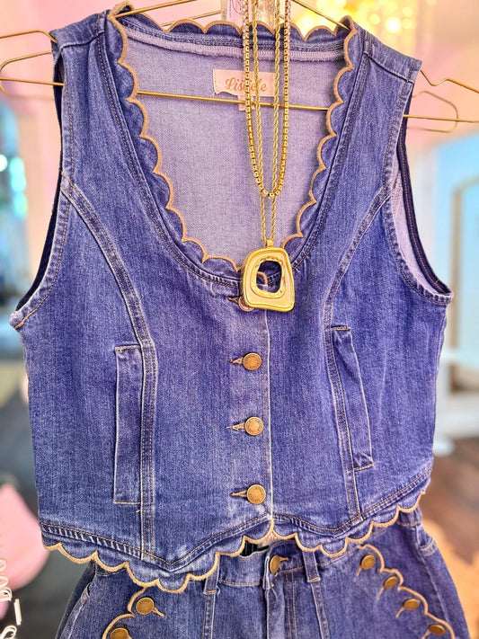 Sweet on Denim Vest