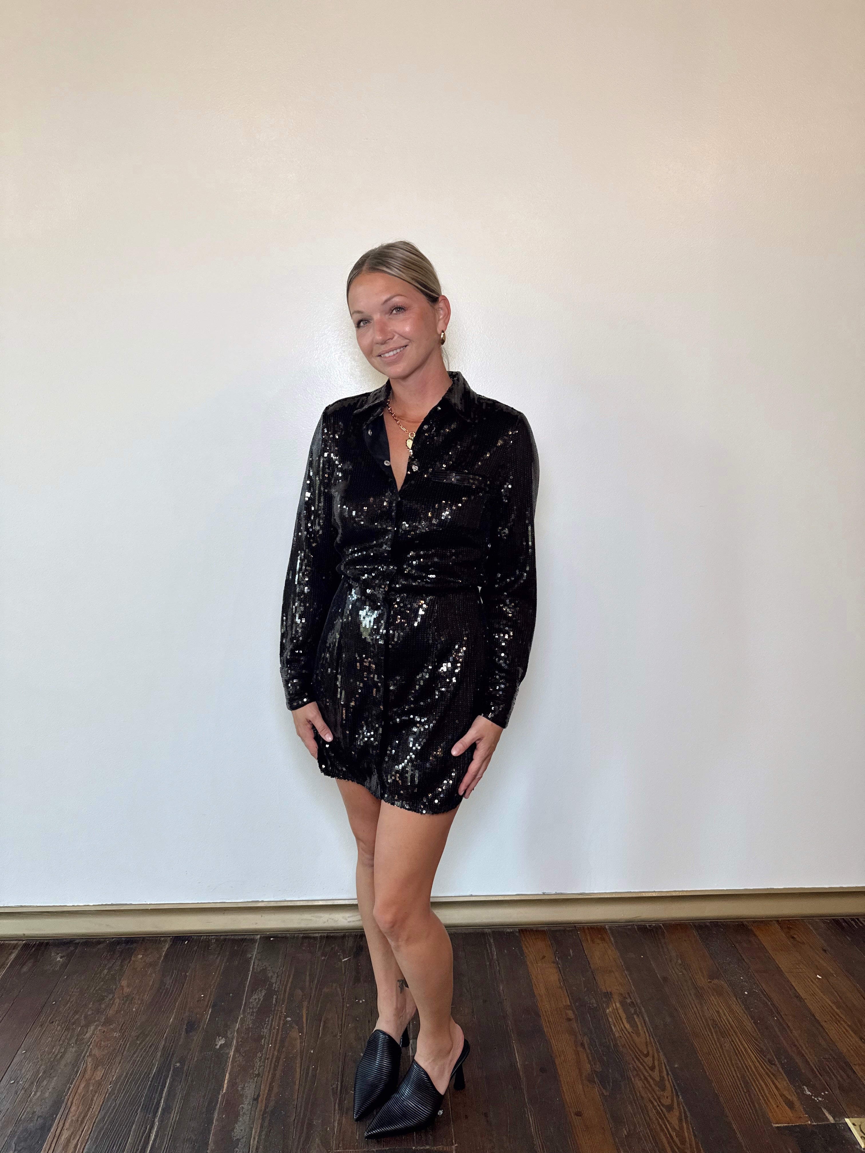 Party Time Sequin Mini Dress Black / Small