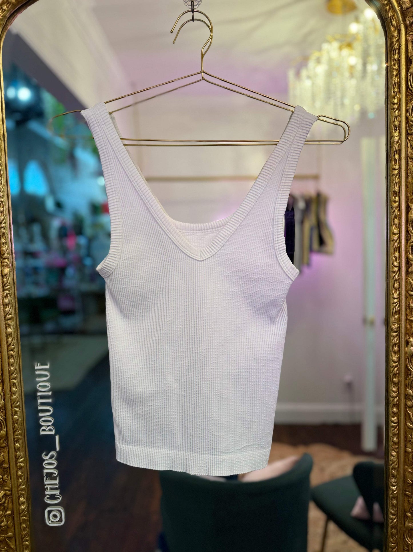 Jackie Reversible Ribbed Tank Top - O/S