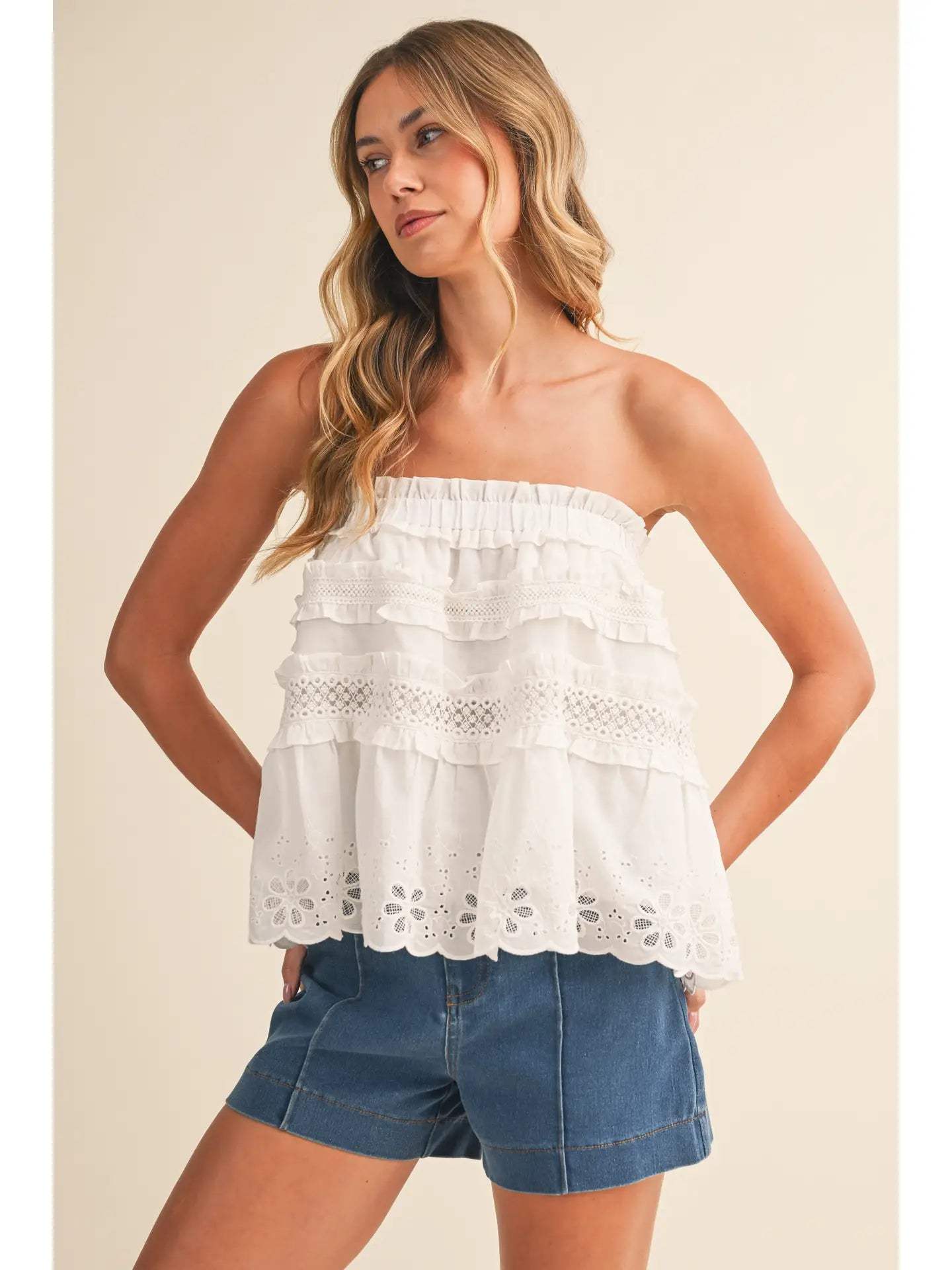 Sweet Nothing Lace Ruffle Top