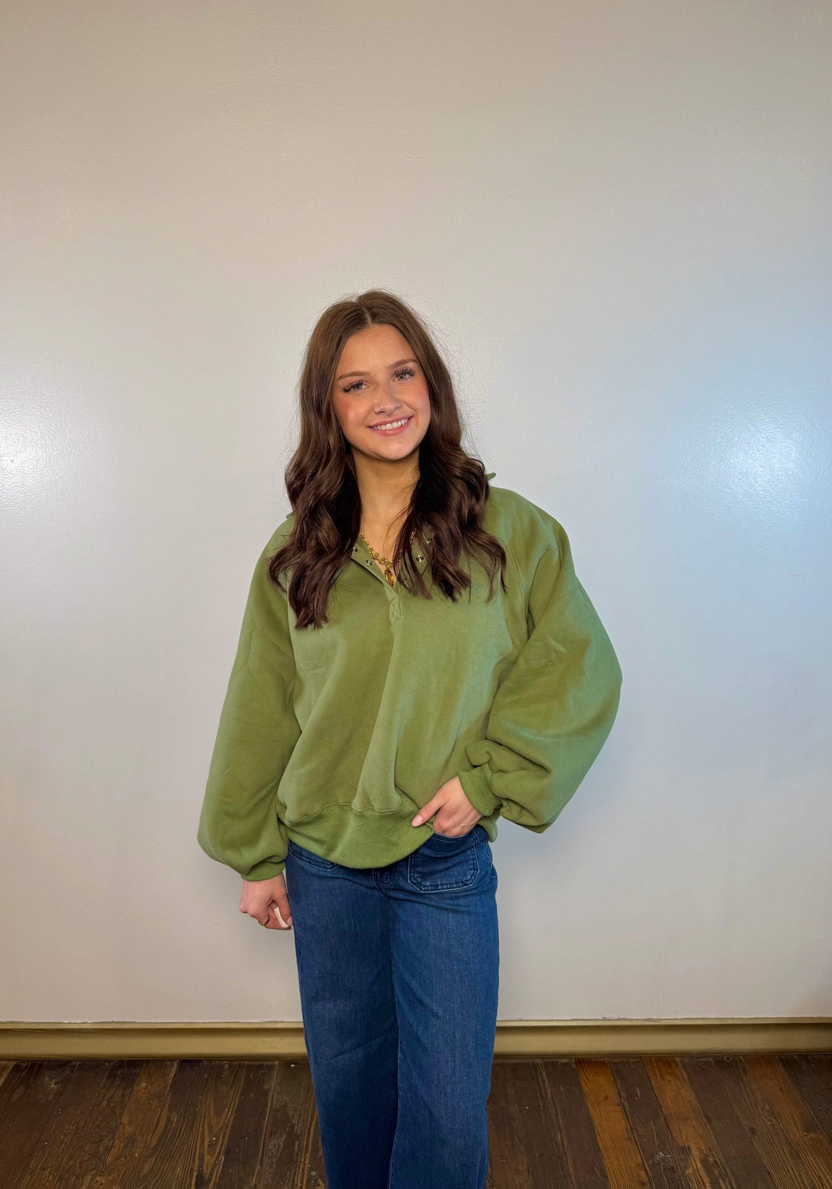 Piper Snap Button Collared Sweatshirt