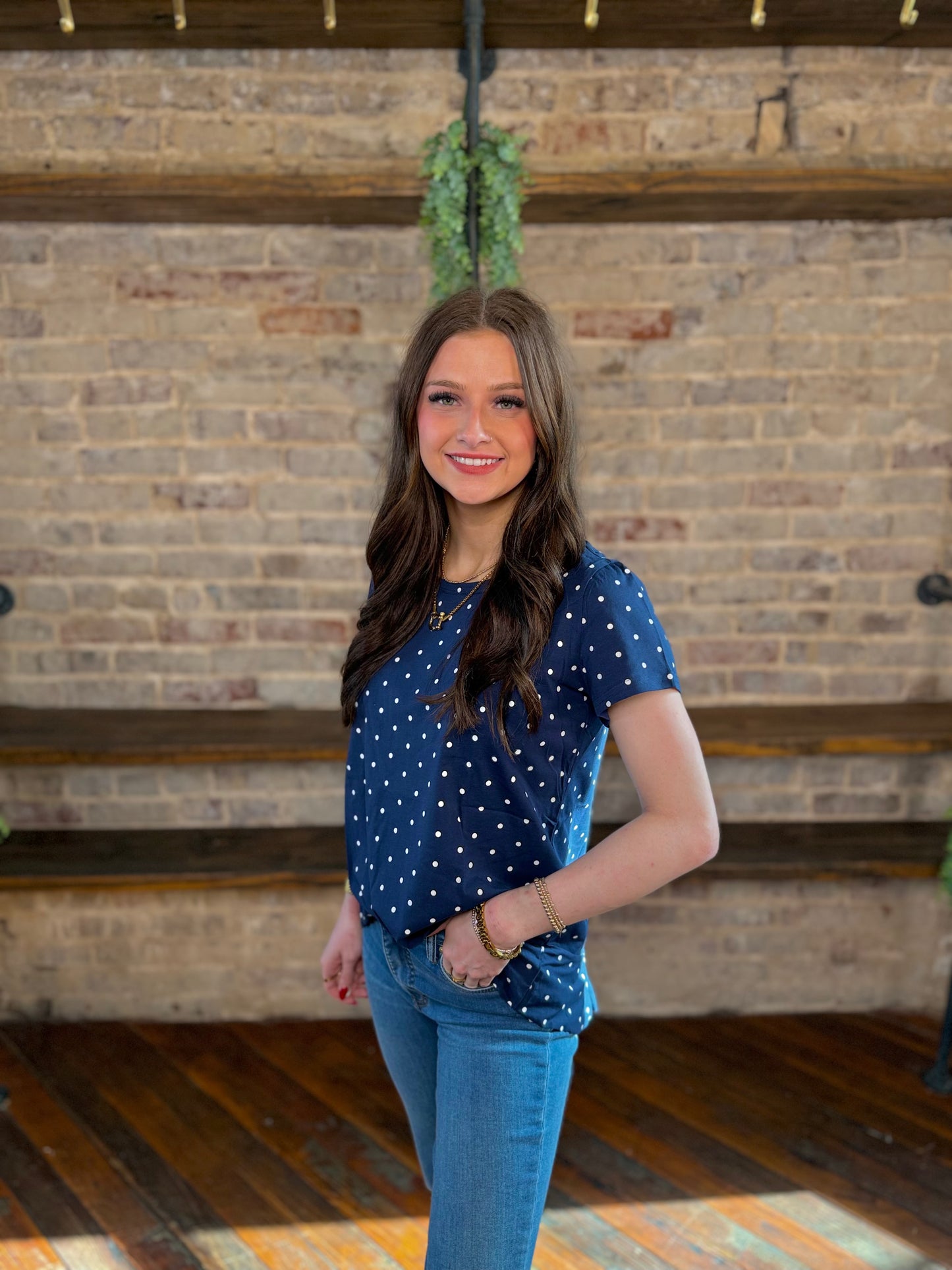 Oaklee Polka Dot Flare Tee