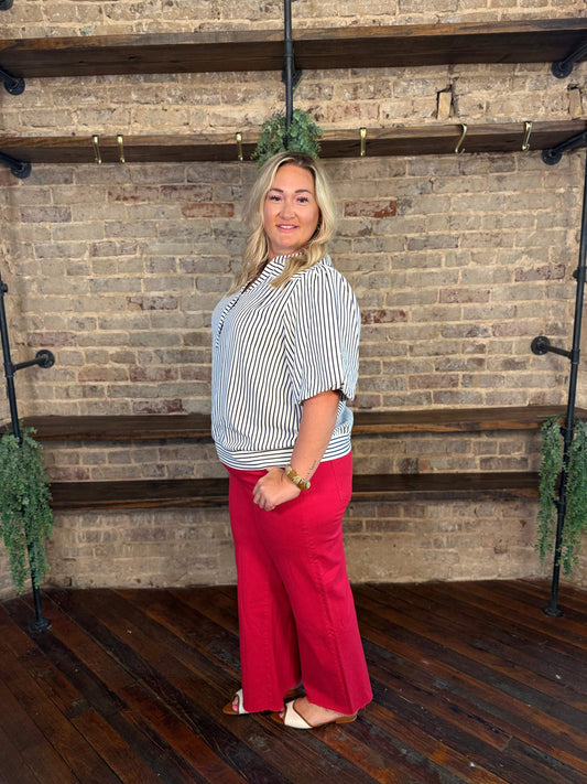 Meg High Rise Wide Leg Raw Hem Pants - Tomato | PLUS SIZE AVAILABLE | Kut from the Kloth