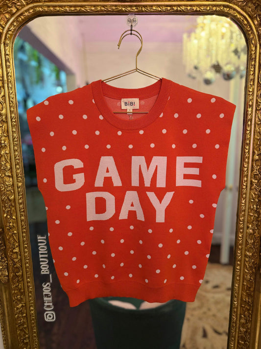 Game Day Glam Polka Dot Sleeveless Top