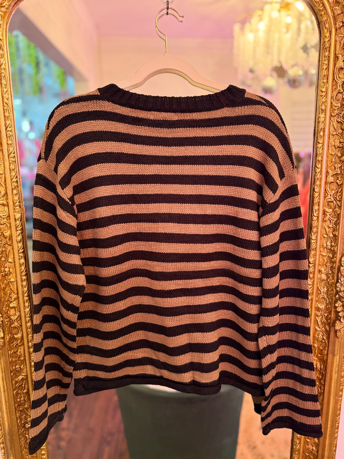Pumpkin Script Stripe Knit Sweater