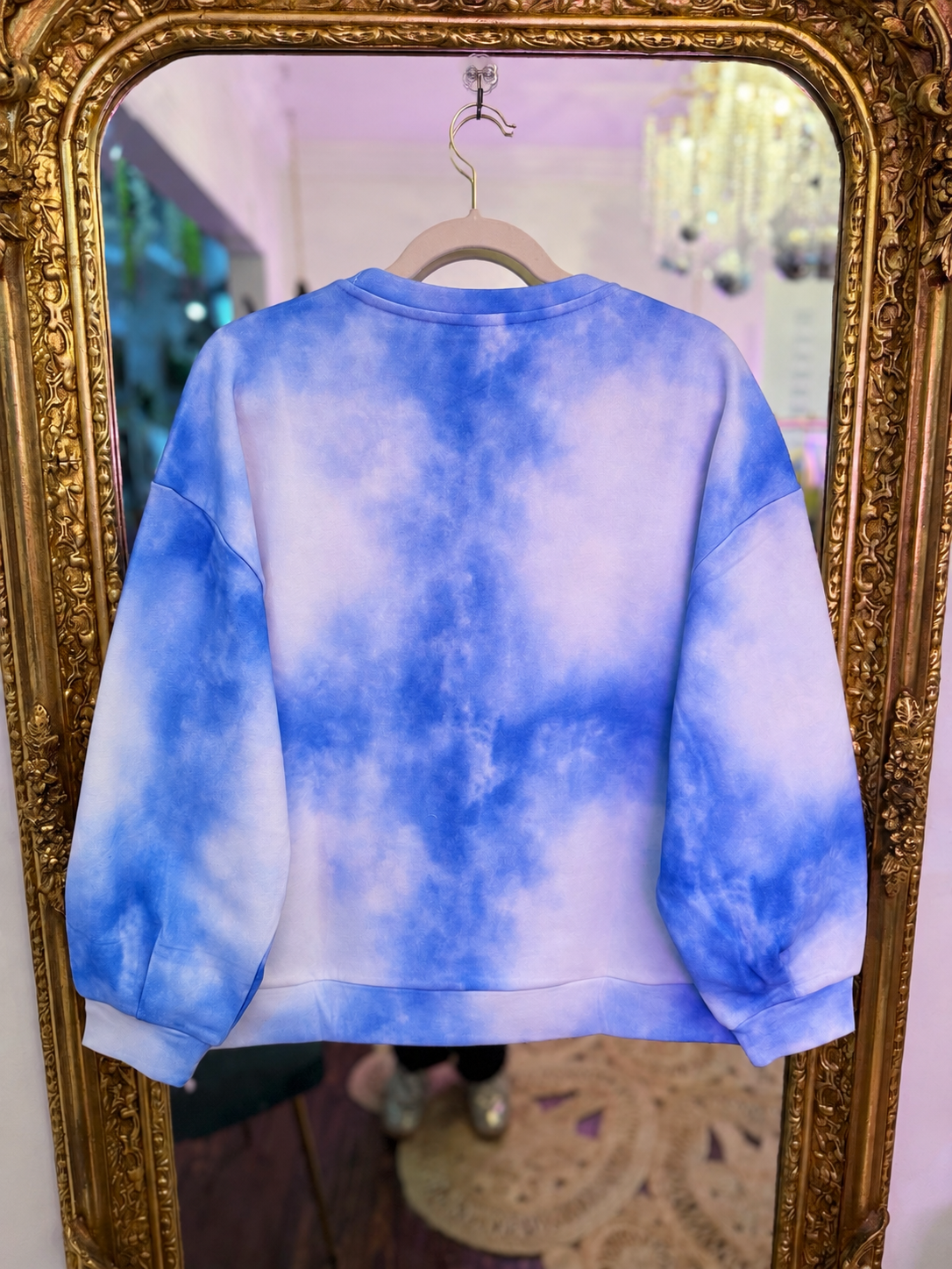 Licensed Light Blue Fog Sequin, Rhinestone & Beaded Polar Express Sweatshirt | Queen of Sparkles