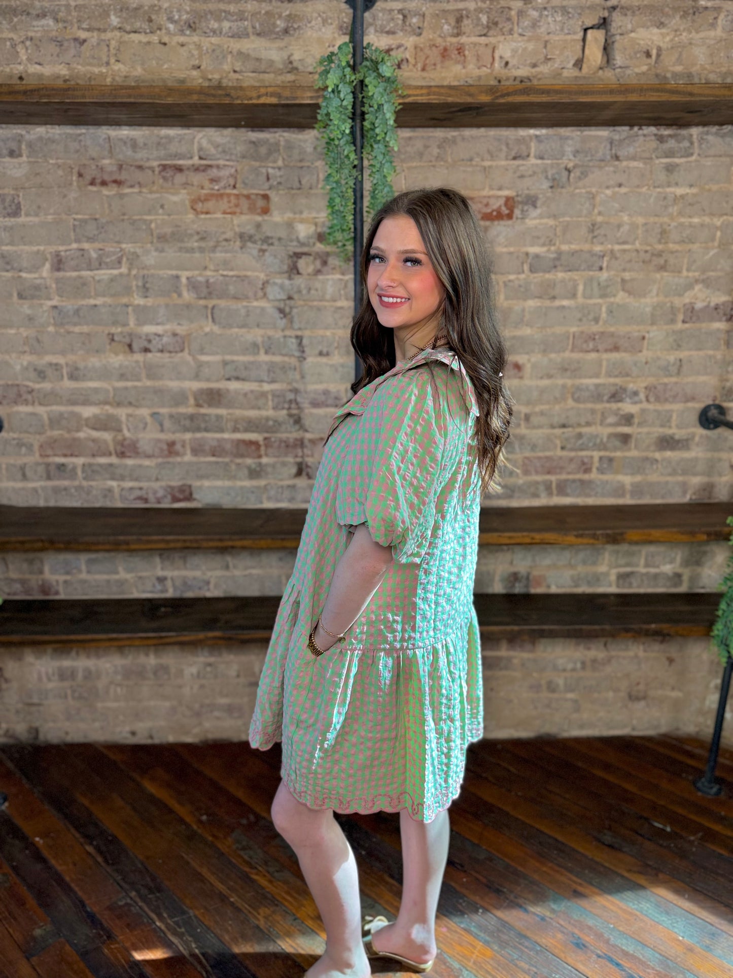 Zayla Gingham Ruffle Babydoll Dress