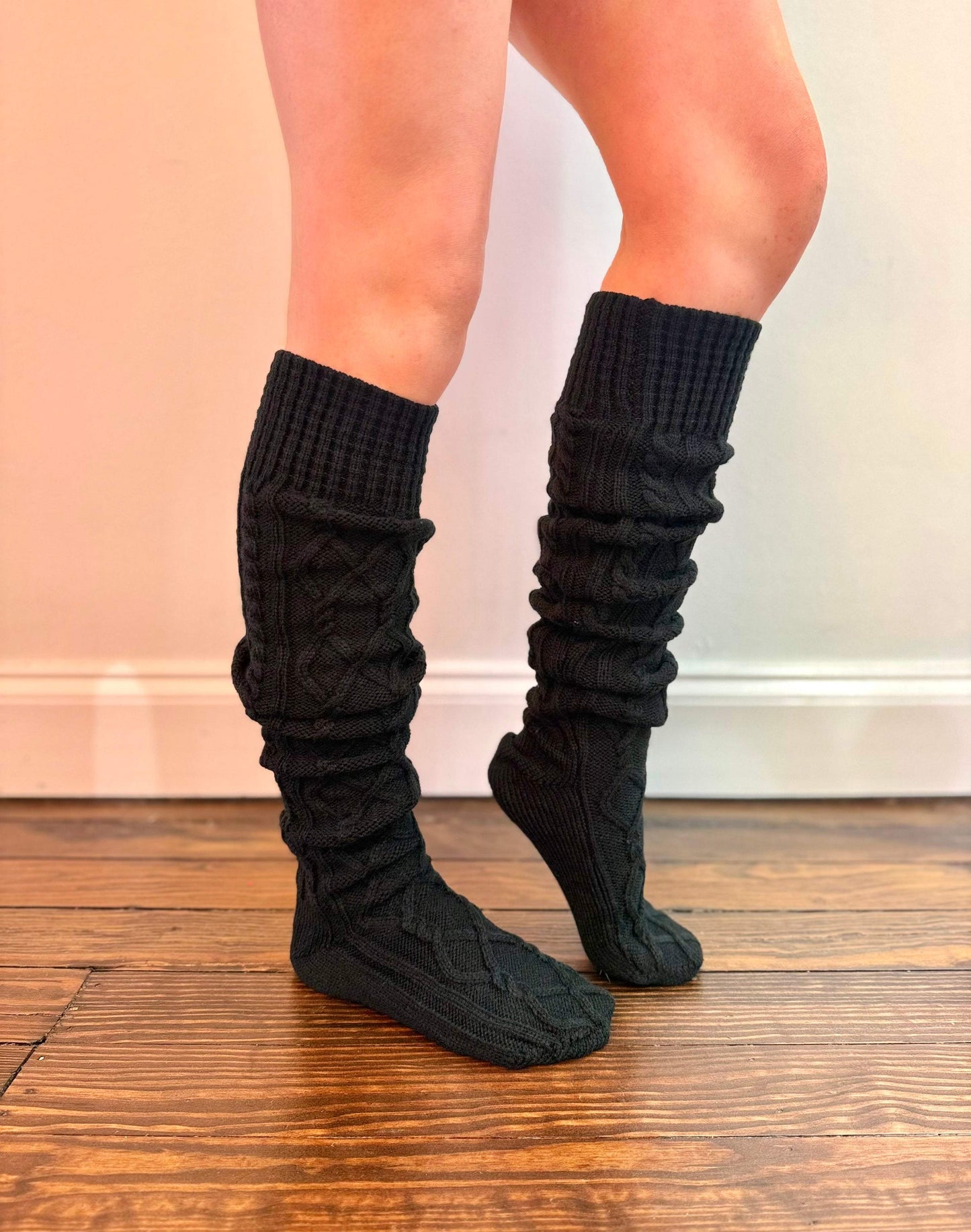 Violet Knee High Scrunch Socks