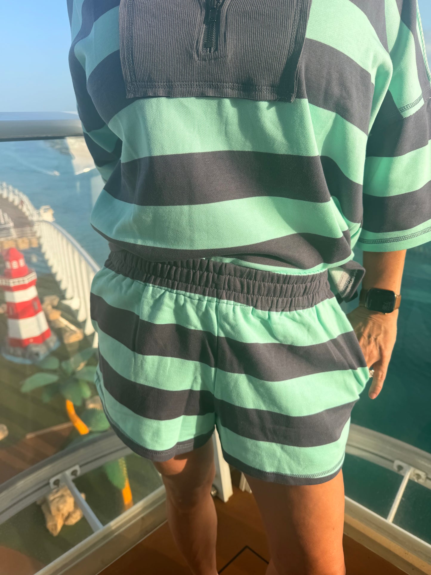 Cool Girl Stripe Half-Zip Set