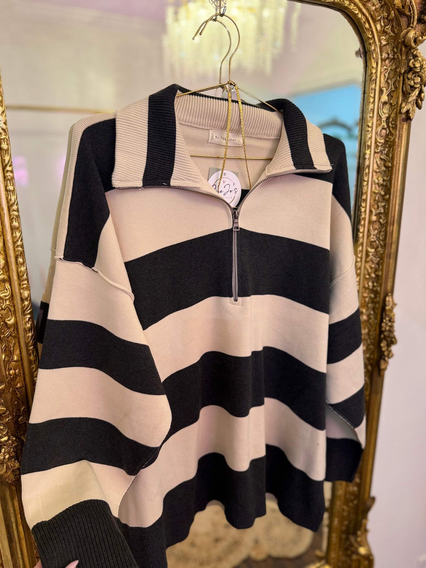 Fontaine Half Zip Striped Pullover