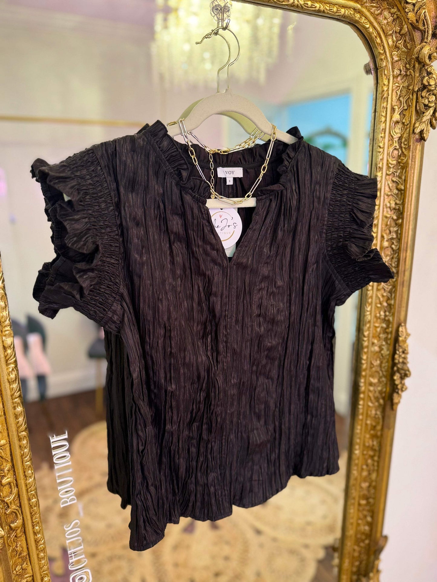 Catherine Smocked Crinkle Top