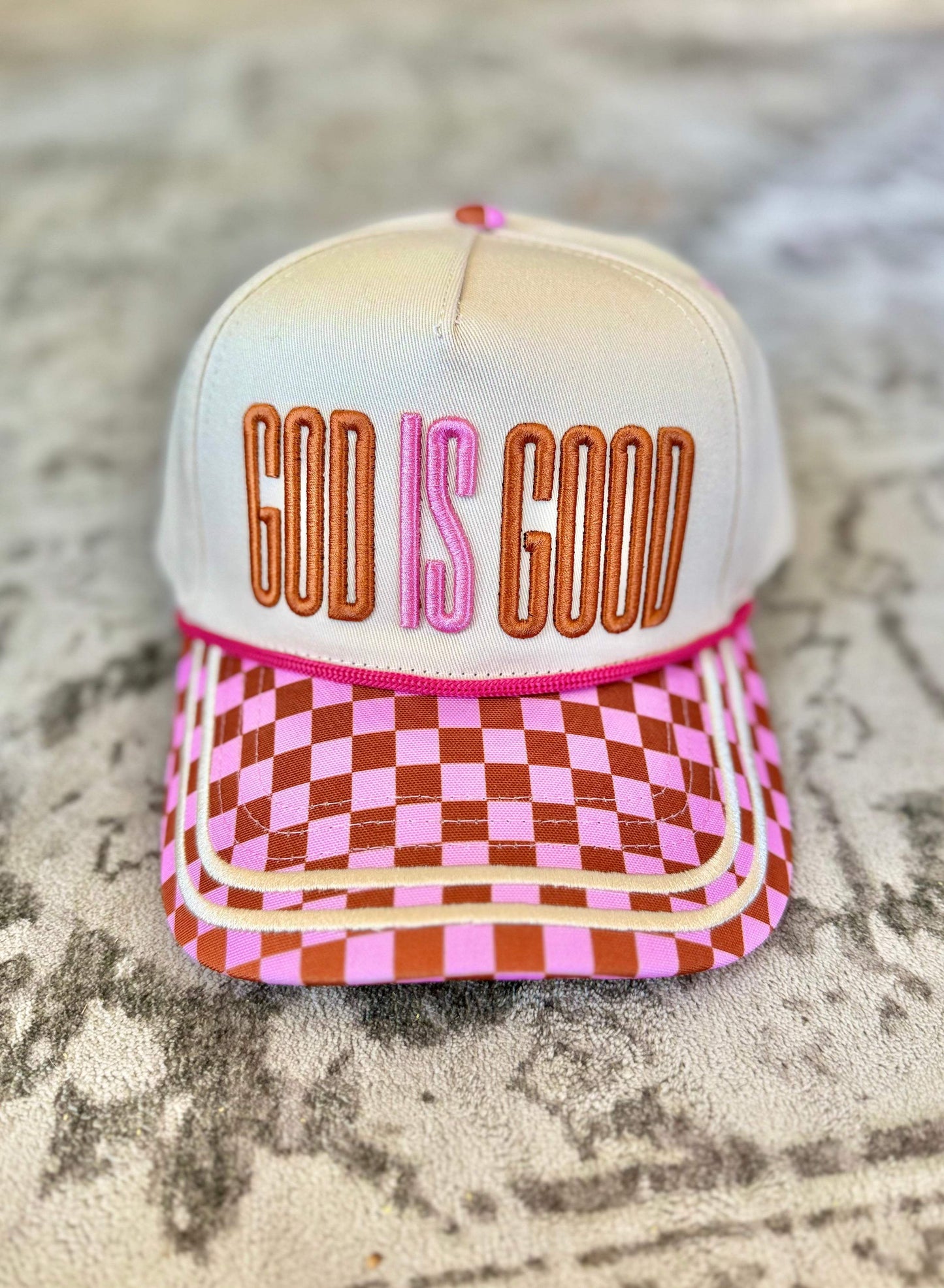 "God is Good" Embroidered Canvas Trucker Hat