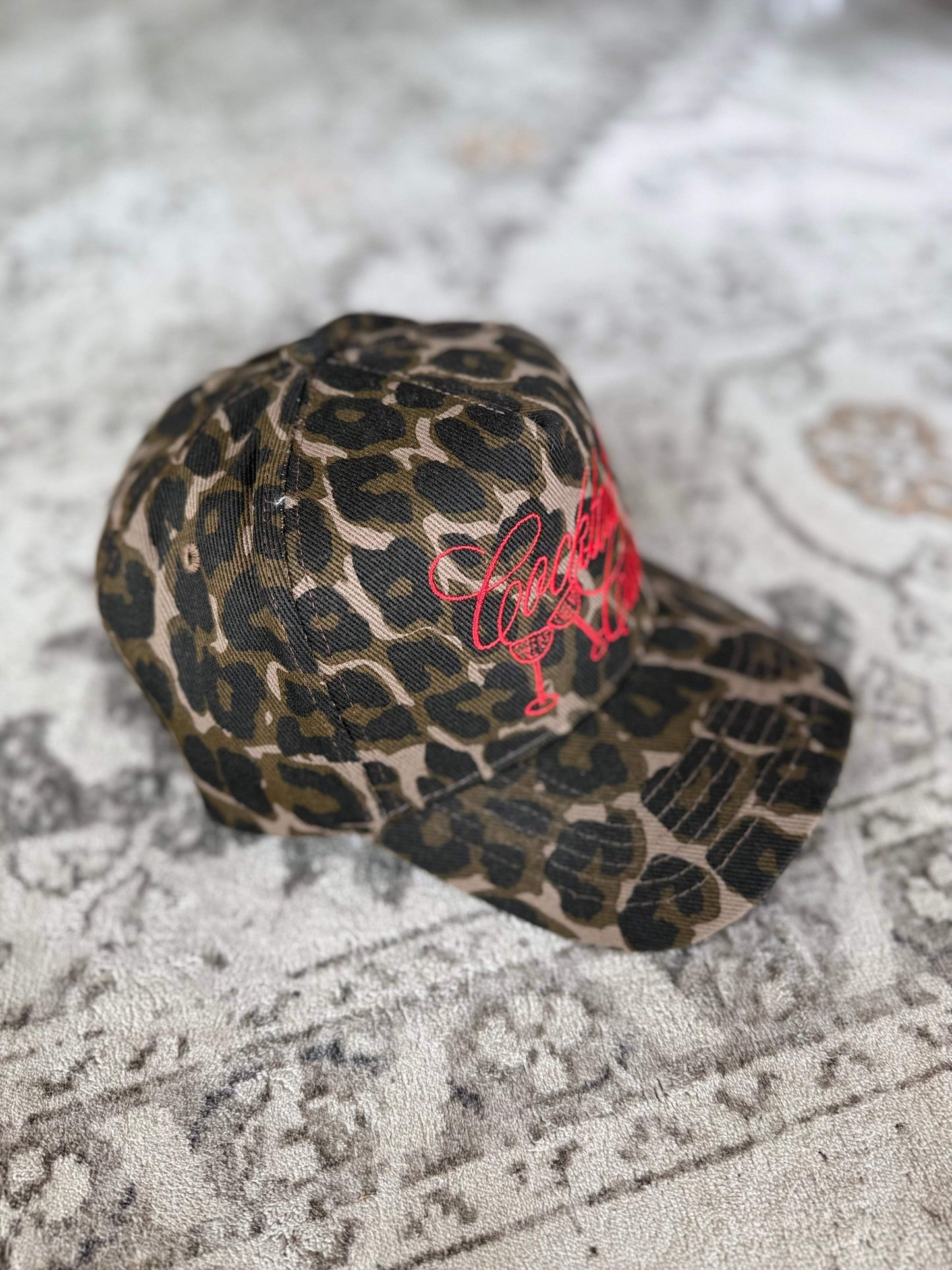 Cocktail Club Leopard Vintage Trucker Hat