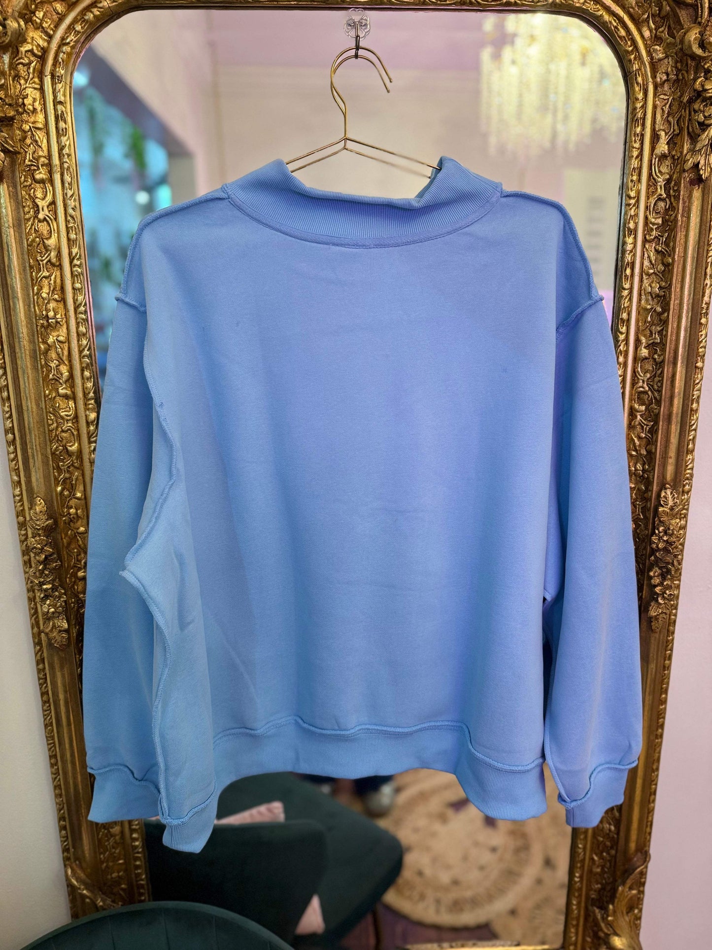 Jesus Saves Puffy Mock Neck Sweatshirt