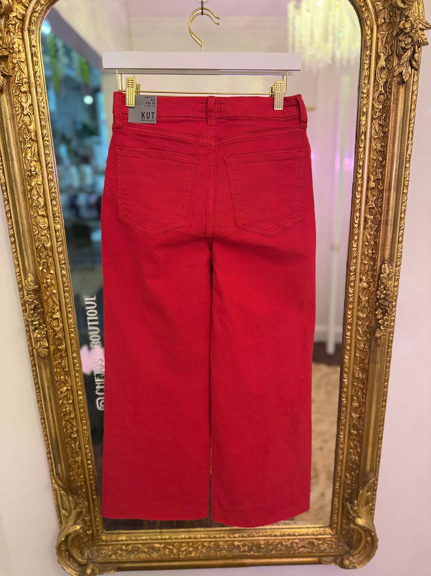 Meg High Rise Wide Leg Raw Hem Pants - Tomato | PLUS SIZE AVAILABLE | Kut from the Kloth
