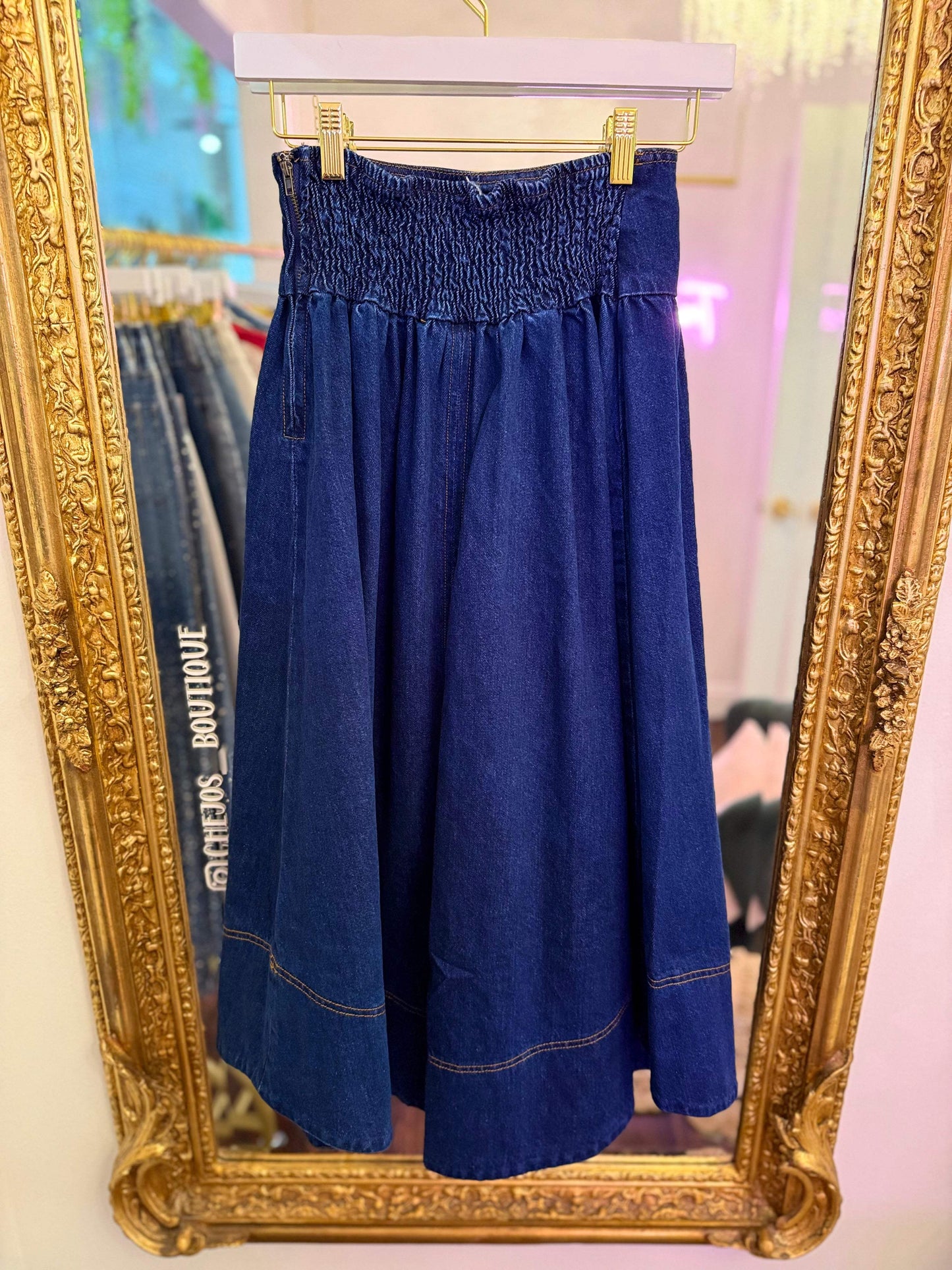 Hadley Denim Vest & Midi Skirt Set