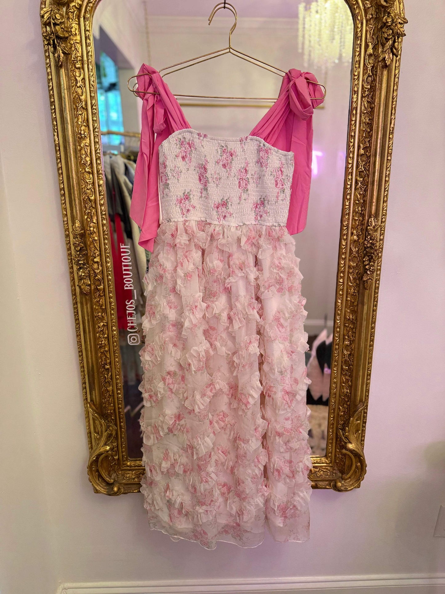 Capri Bow Smocked Midi Dress