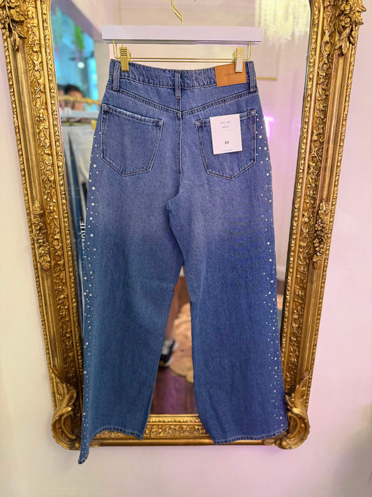 Sophie Embellished Wide Leg Jeans
