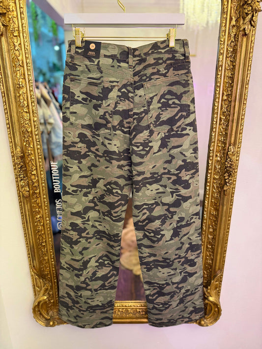 Camo Low Rise Relaxed Straight Leg Jeans