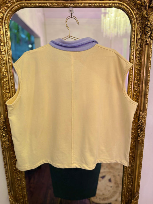 Millie Contrast Collar Sleeveless Top