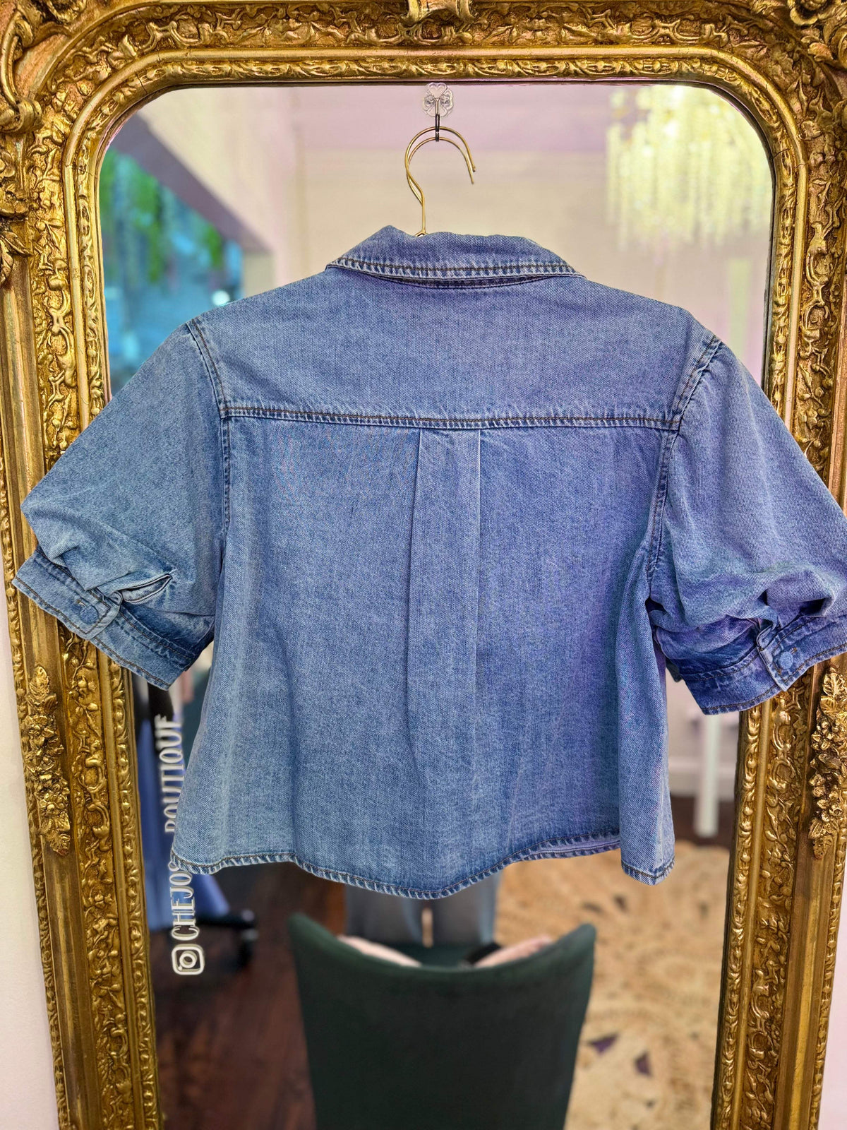 Blue Dream Denim Puff Sleeve Button-Down