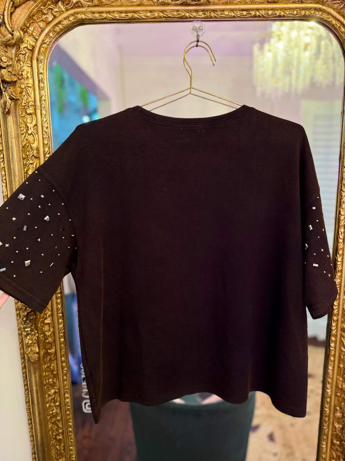 Studded Short Sleeve Loose Fit Top | PLUS SIZE AVAILABLE