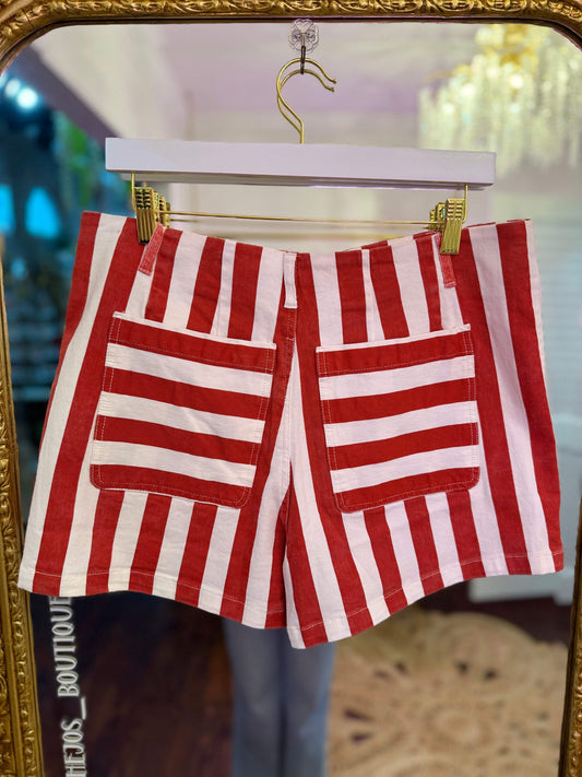 Sienna Striped Front Pocket Shorts