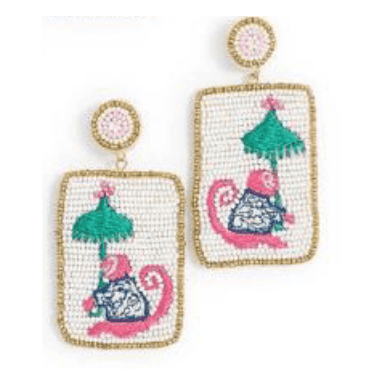 Lucky Tile Mahjong Statement Earrings