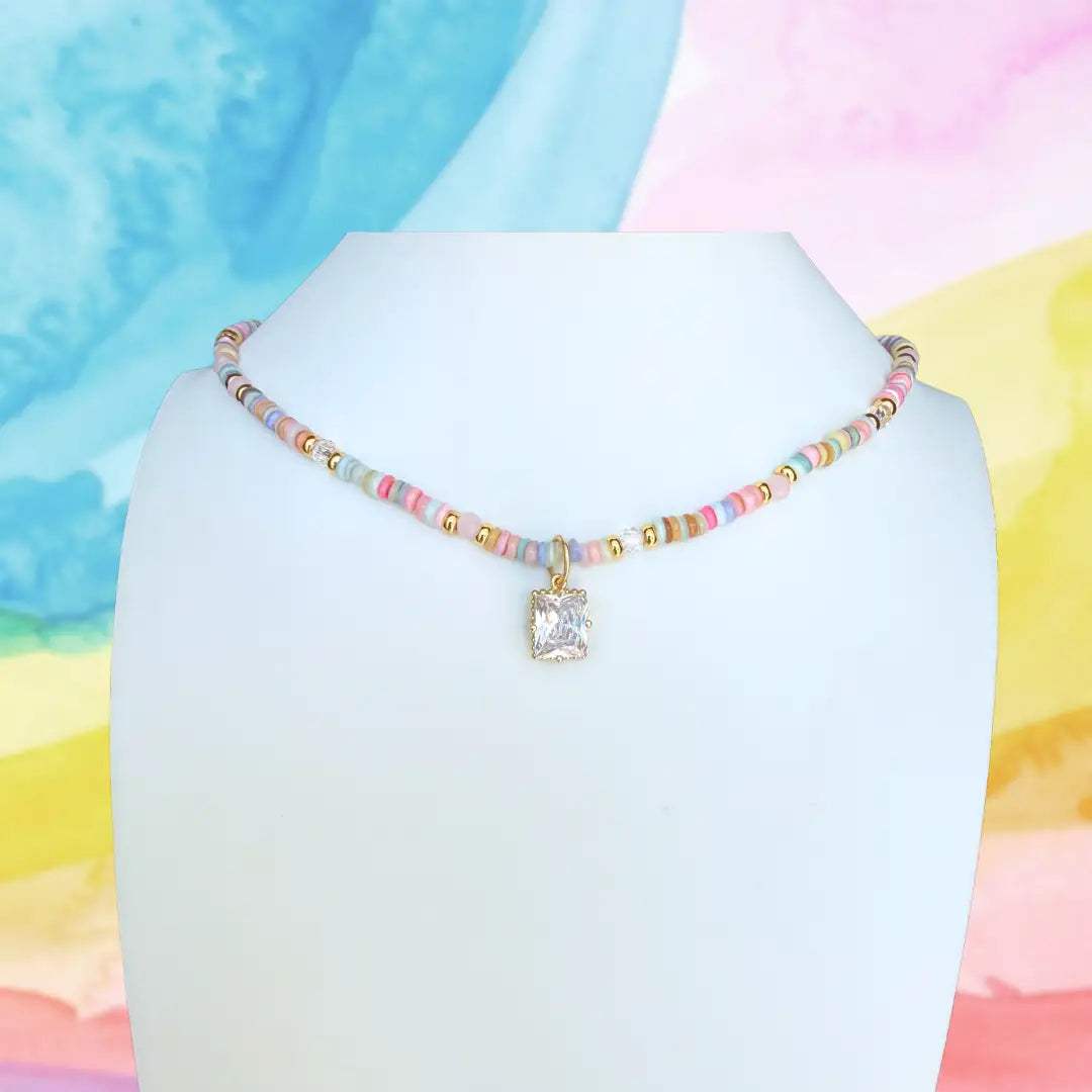 Violet Garden Beaded Necklace