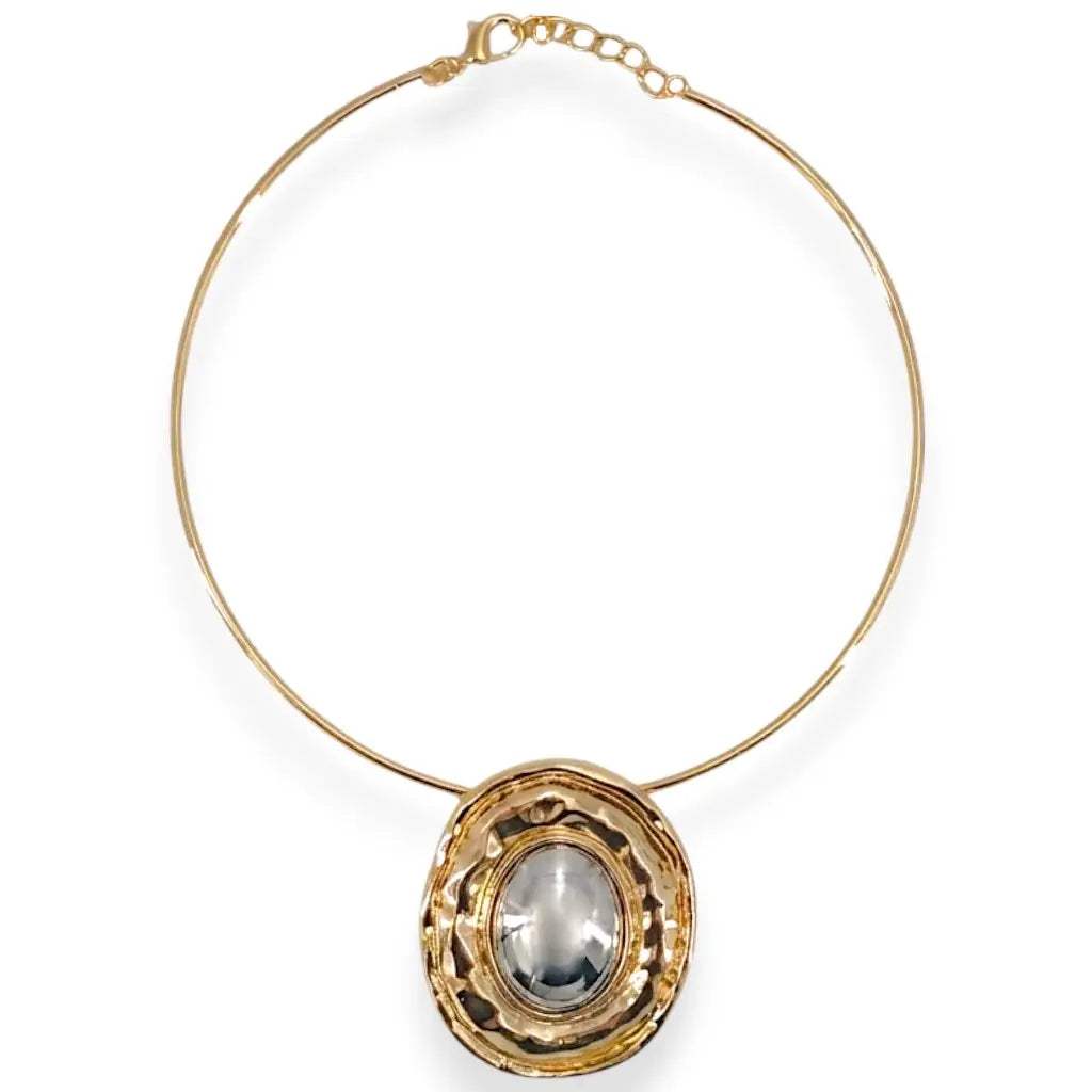 Boho Sculpted Collar Statement Necklace