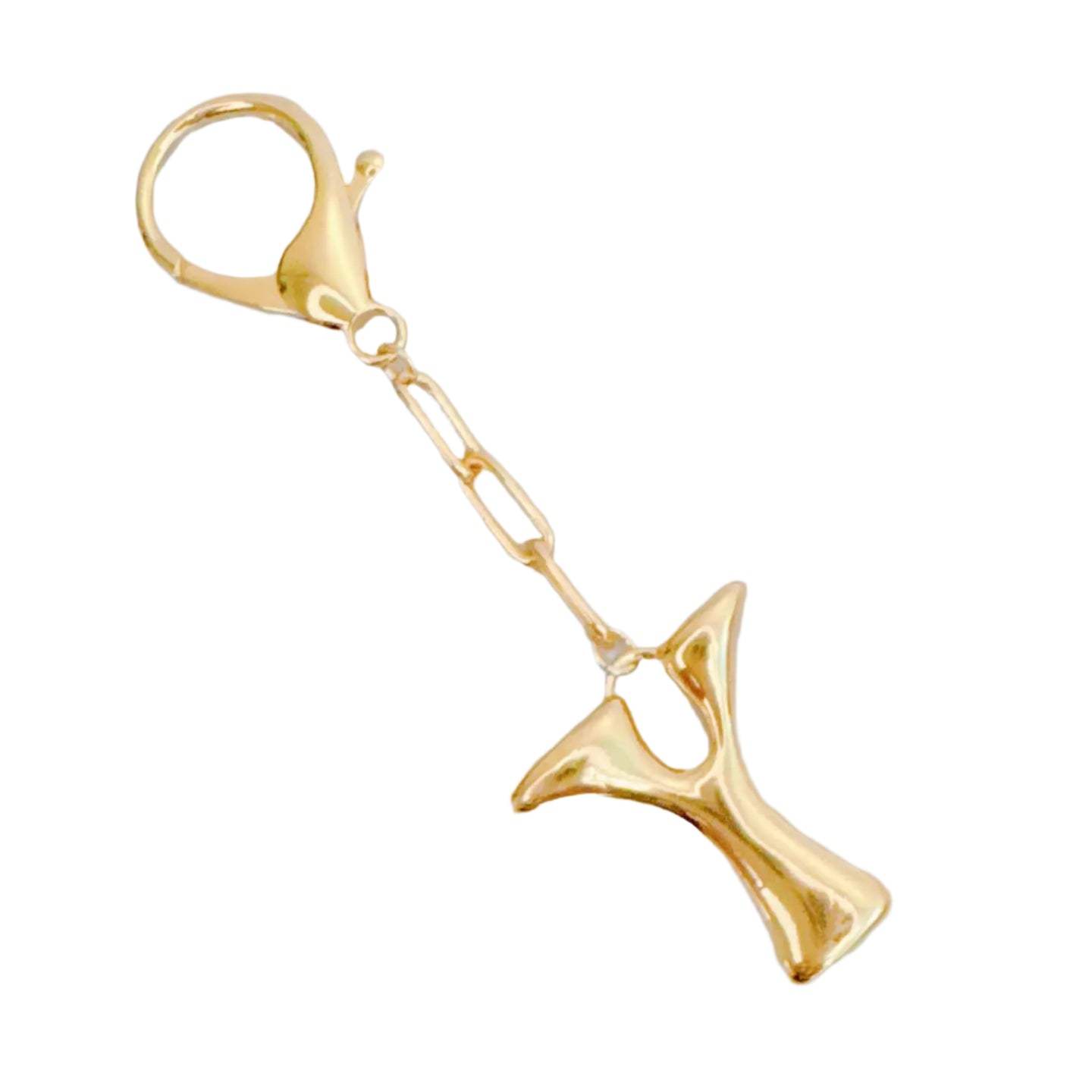 Gold Bubble Initial Purse Charm