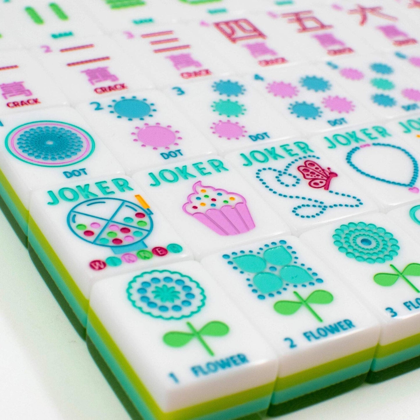 Crystal Confetti Lemon-Lime Mahjong Set