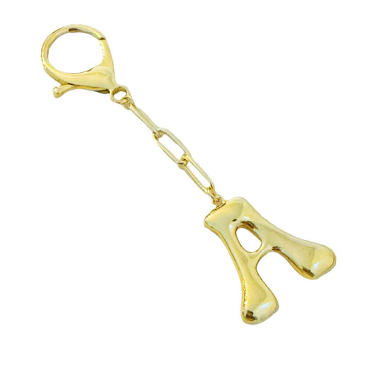 Gold Bubble Initial Purse Charm