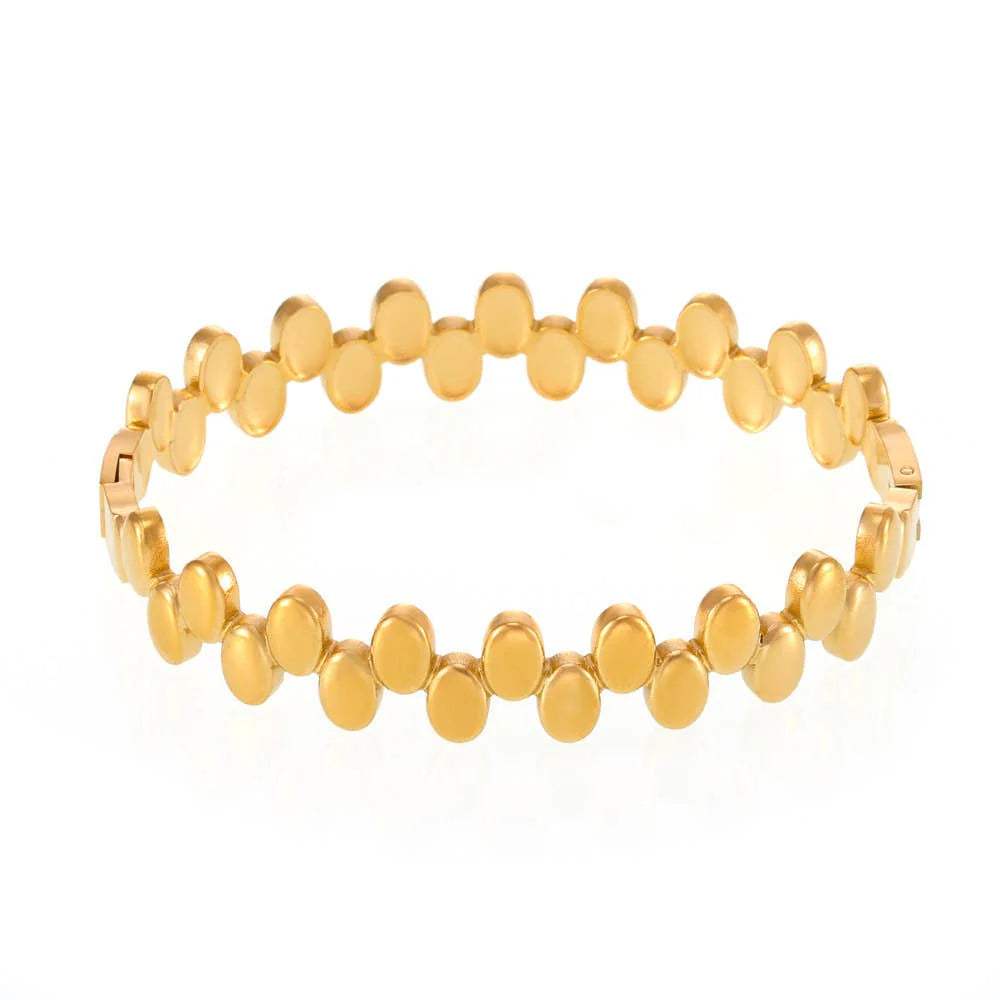 Waterproof Sleek Oval Coin Bangle