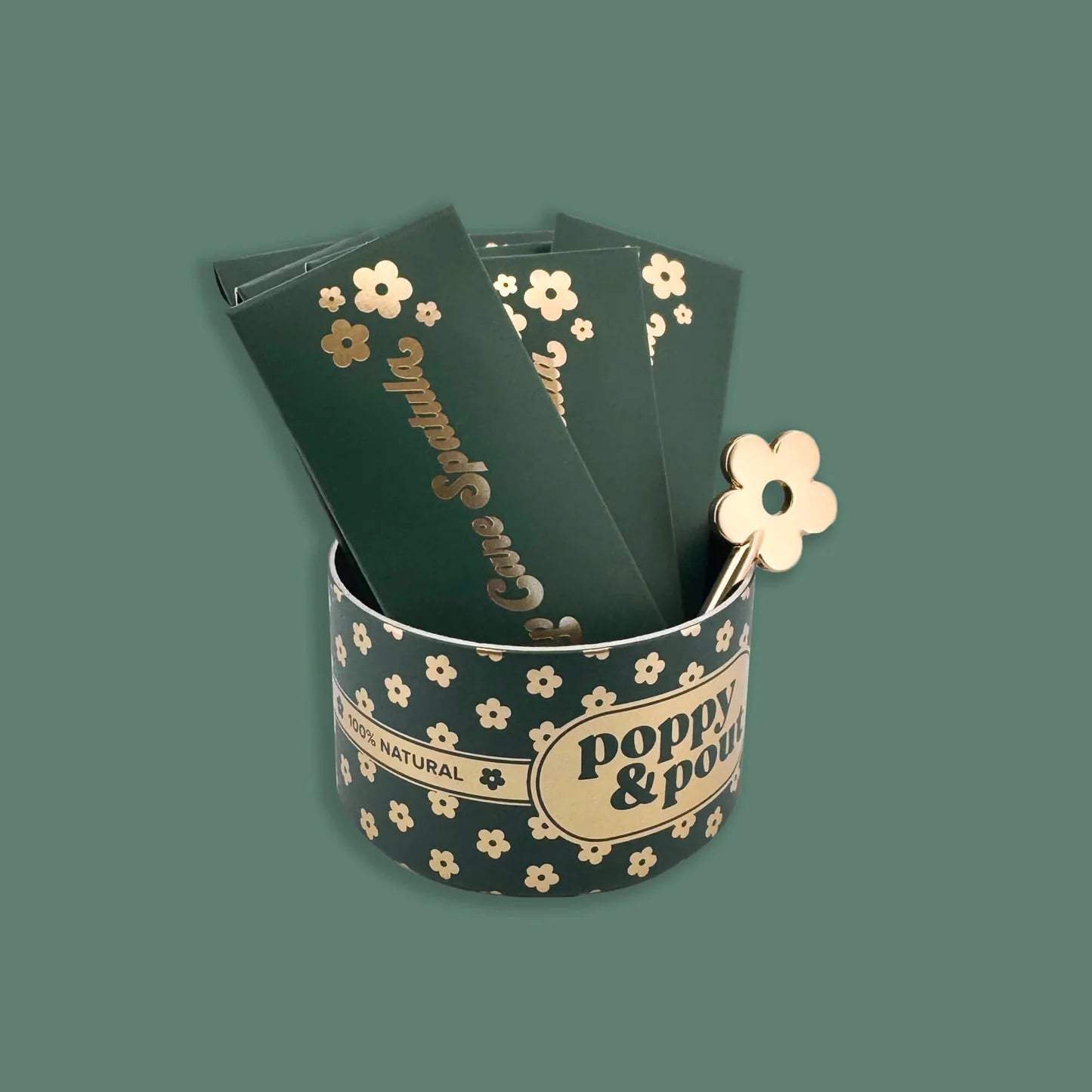 Lip Care Spatula, Gold Daisy
