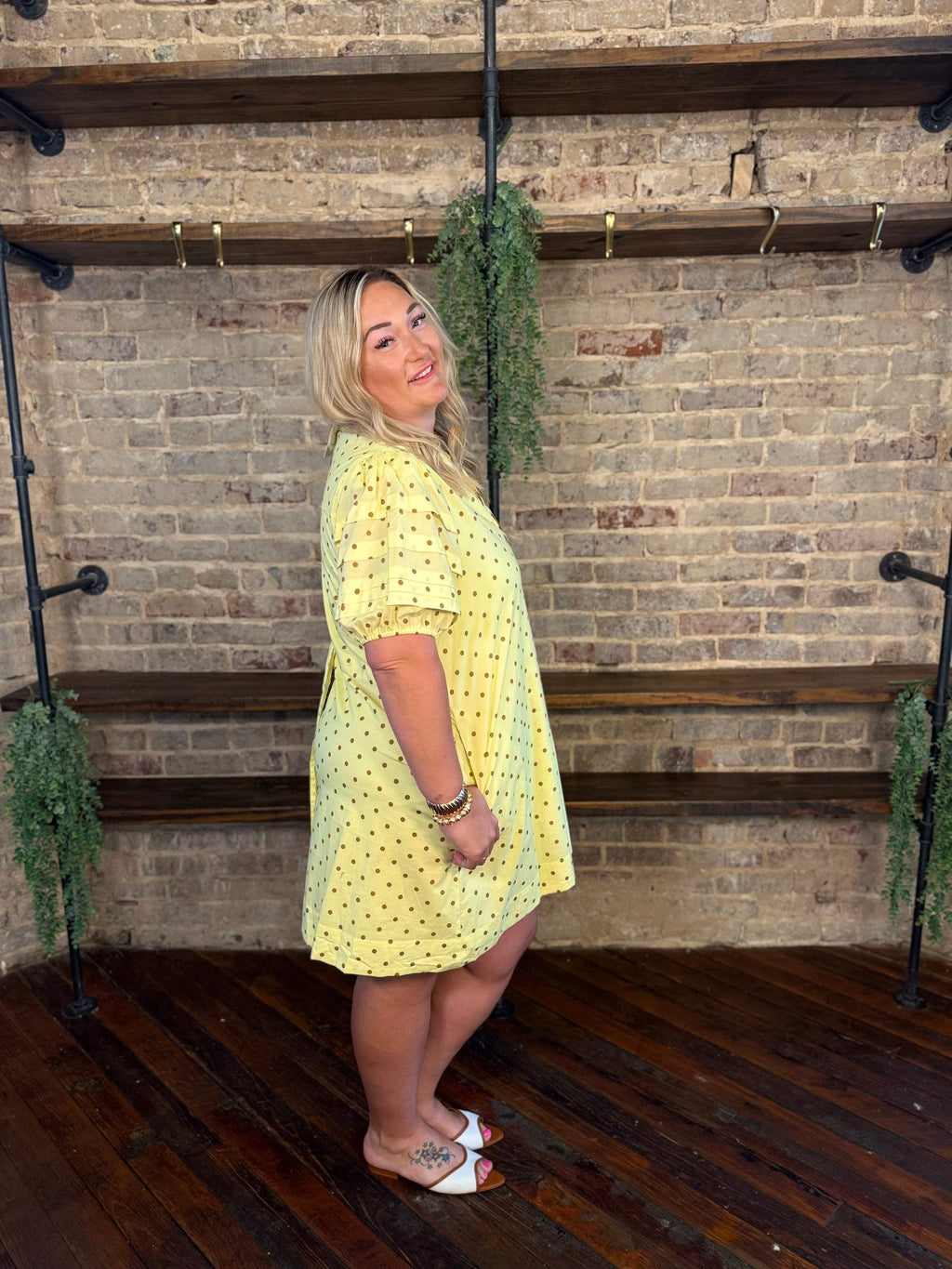 PLUS SIZE | Polka Dot Puff Short Dress