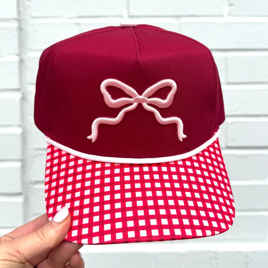 Gingham Bow Trucker Hat